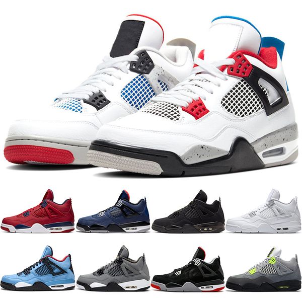 

men basketball shoes 4s mens trainers royal blue pure money og bred what the 4 mens sports shoes sneakers size 7-13