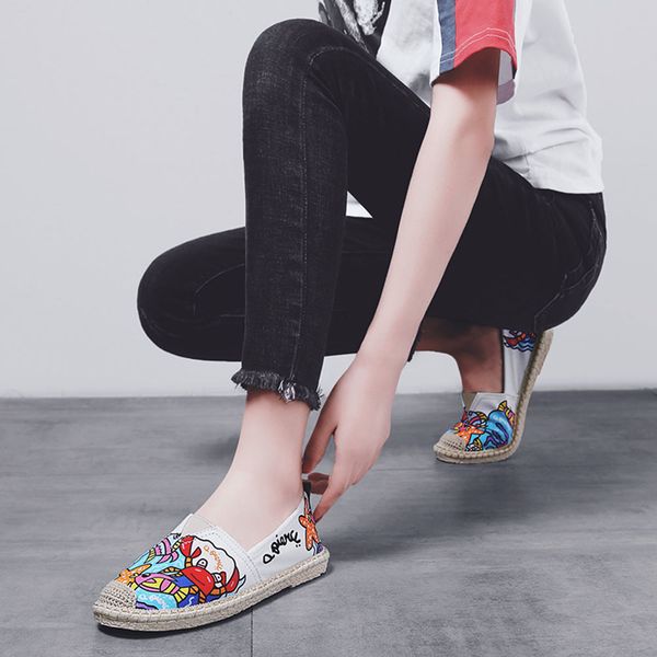 

women flats shoes slip on casual ladies canvas shoes lazy loafers breathable female espadrilles 2018 spring autumn footwear new, Black