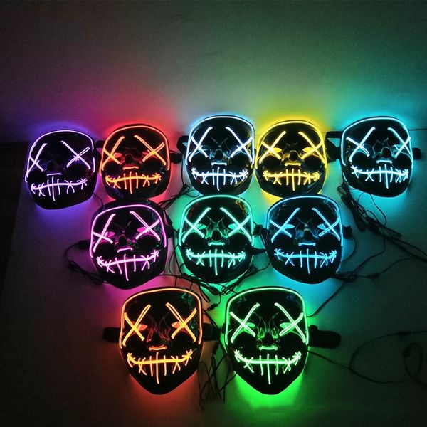 

new led lighting full face mask grimace cold light mask for halloween masks christmas cosplay party bar dance party masks 5092