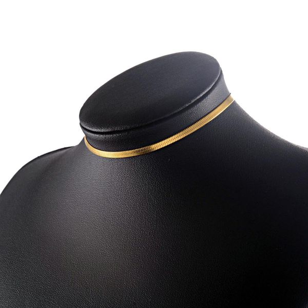 

3mm stainless steel flat necklace gold silver black rose color waterproof filmy snake chain men and women gift jewelry various l, Golden;silver