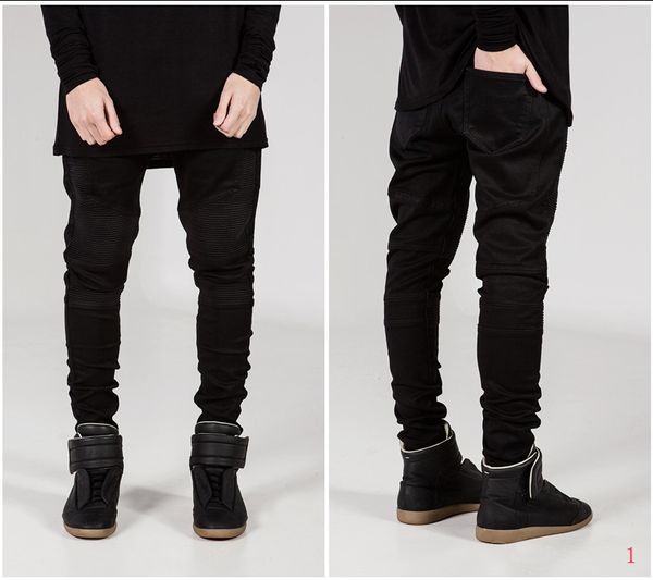

fashion men's jeans 20s designer men wrinkle skinny small feet micro-elasticmen washed jeans 3 colores selected size s-4xl czw2005076, Blue
