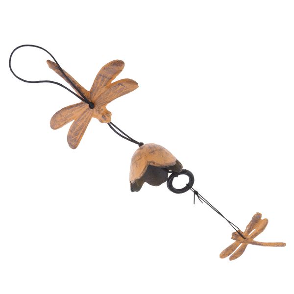 

творческий японского чугун уиндчайм сад ветер chime dragonflybell желтый