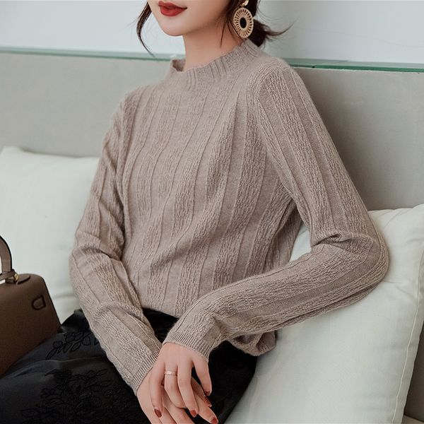 

septass women's sweater winter warm cashmere wool knitted pullovers long sleeve casual 2019 female o-neck jumpers, White;black