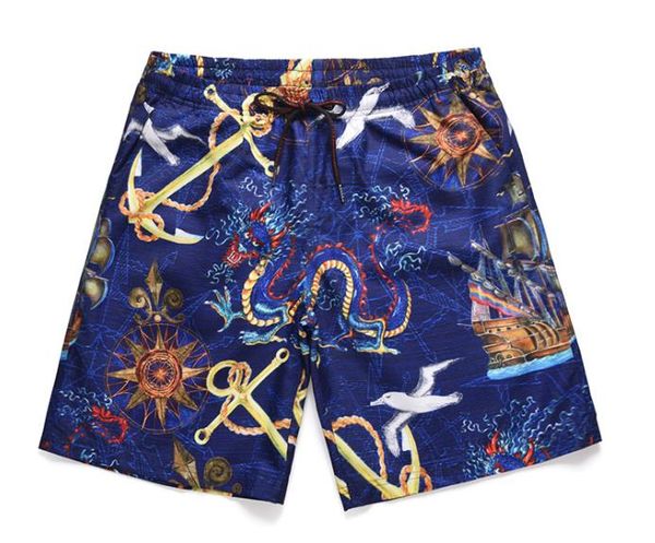 

creative nautical print beach pants peach skinny large size fat loose loose trunks quick dry summer new shorts, White;black