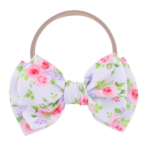 

infant baby shower girl bow headband newborn hair band mixed beautiful headdress headdress bow pearl headwear elastic stretchy, Slivery;white