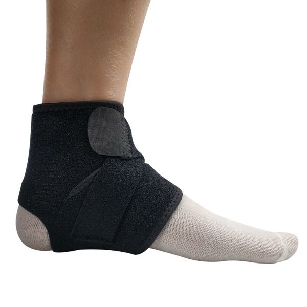 

black adjustable ankle foot ankle support elastic brace guard protector football basketball outdoor sports band, Blue;black