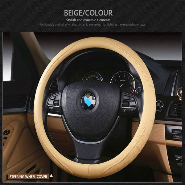 

leather steering wheel cover for ford ranger mondeo mk4 mk3 mk2 ecosport focus 3 2 steering wheel cover car-covers direksiyon cubre volante