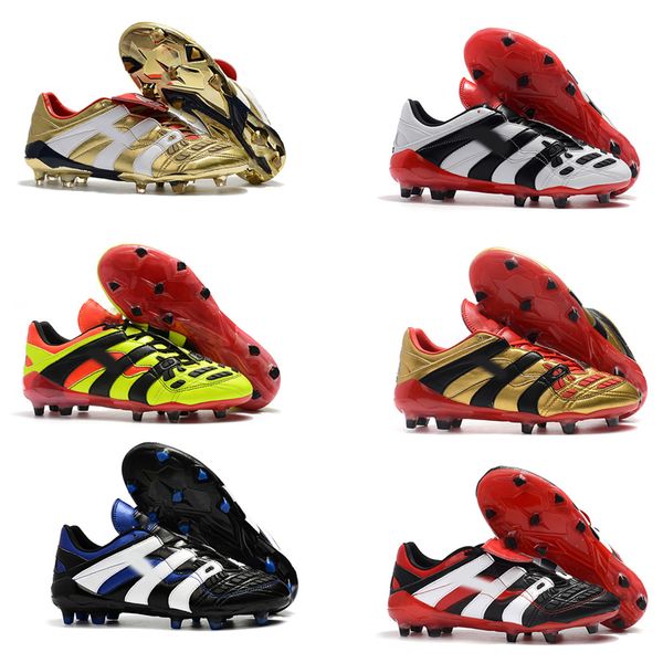 

classics predator precision accelerator electricity fg db ag v 5 beckham becomes men soccer shoes cleats football boots size 39-45, Black