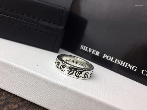 

text ring gothic font jewelry hip hop ring wide ring men and wome couple christmas party gift size 67891, Silver