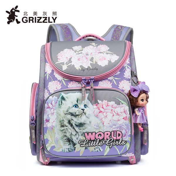 

grizzly kids backpacks orthopedic waterproof schoolbag nylon school bags children ergonomic design girls book bags