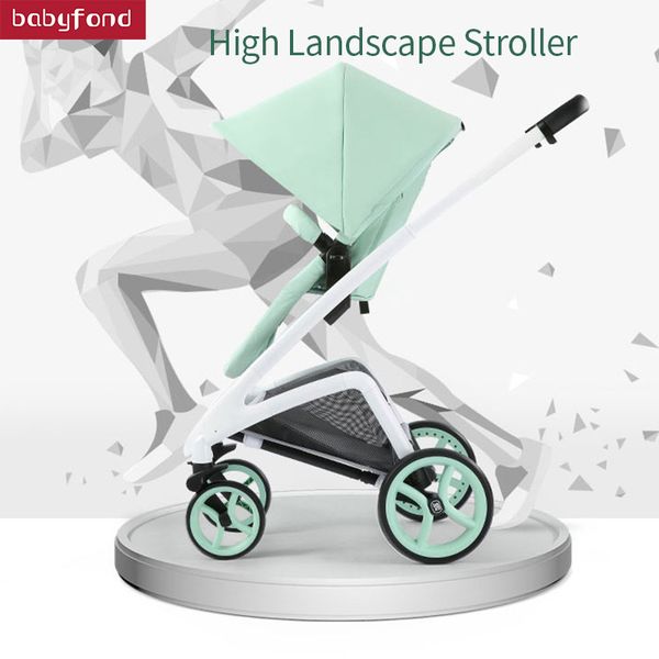 

kub baby stroller 3 in 1high landscape can sit reclining one button to collect the car foldable 4 wheel baby stroller