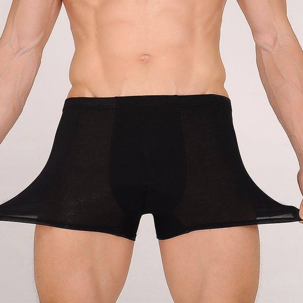 

men's bamboo fiber underwear large size boxer men boxer shorts underpants breathable underwear for men, Black;white