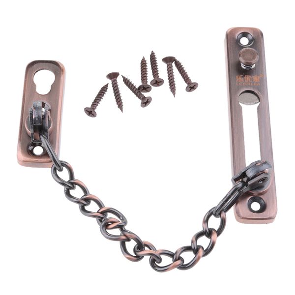 

high security auxiliary lock stainless steel door chain guard lock bolt swing bar home security 1set