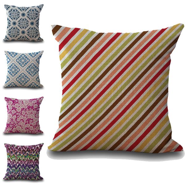 

полоса сетки геометрический узор наволочка чехол для подушки белье хлопок бросить квадратные наволочки 10 цветов на заказ бесплатно