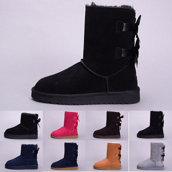 

2019 new winter australia classic snow boots good fashion wgg tall boots real leather bailey bowknot women bailey bow knee boots