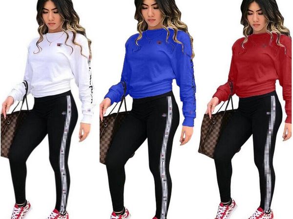 

New arrival women champion track uit hoodie weat hirt pant running port track uit 2 piece jogging et urvetement femme clothing, Gray