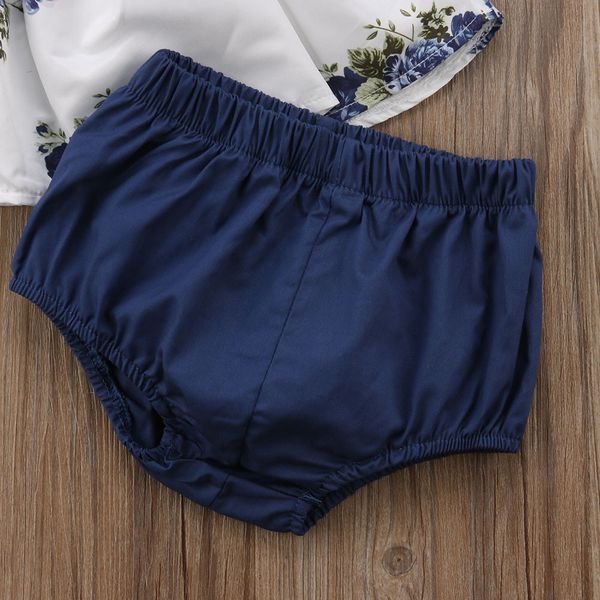 

2 piece newborn baby girl floral ruffle shirt dress shorts pants summer clothes outfit 2pcs sets roupa infantil menino, White