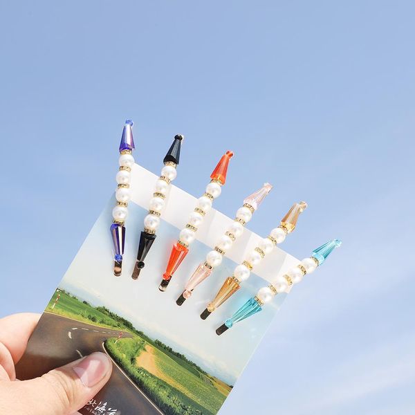 

2pcs new arrival fashion temperament hairpins pearl crystal alloy hair clips for women girls elegant hairgrips hair accessories, Golden;white