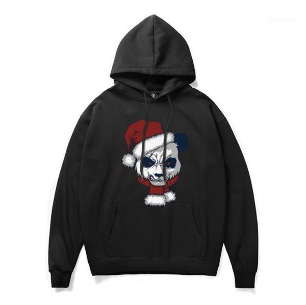 

printed autumn casual long sleeved hooded pullover sweatshirts mens fashion hoodies christmas mens designer hoodies creative animal, Black
