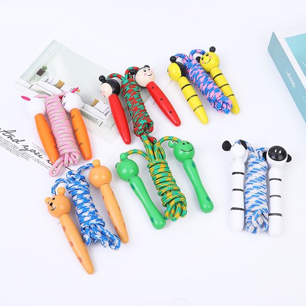 

kids jump ropes wood handle sport bodybuilding fitness lovely cartoon skipping ropes 6 colors