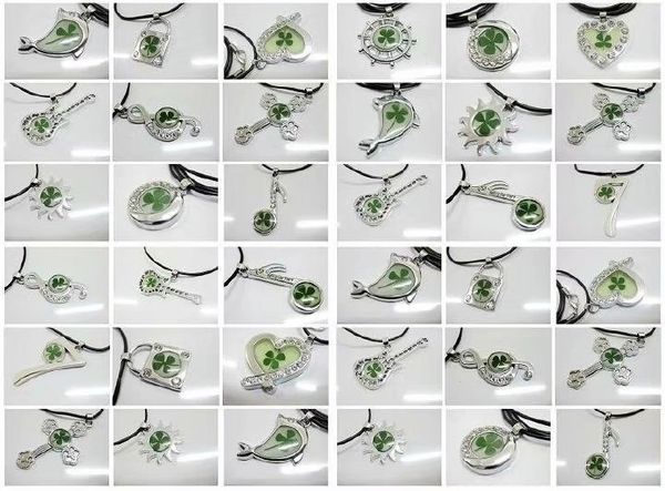 

yqtdmy 12 pcs vogue shamrock four leaf clover with mixed shape pendant hot, Silver