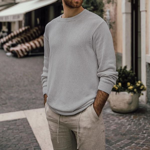 

new autumn clothes plus size casual jumper for male knitted korean style o-neck sweaters men sweater pullover solid pull homme, White;black