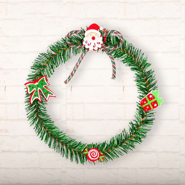 

christmas decorative small wreath snowman green pvc small rattan circle ornament garland home decor bring a festive atmosphere