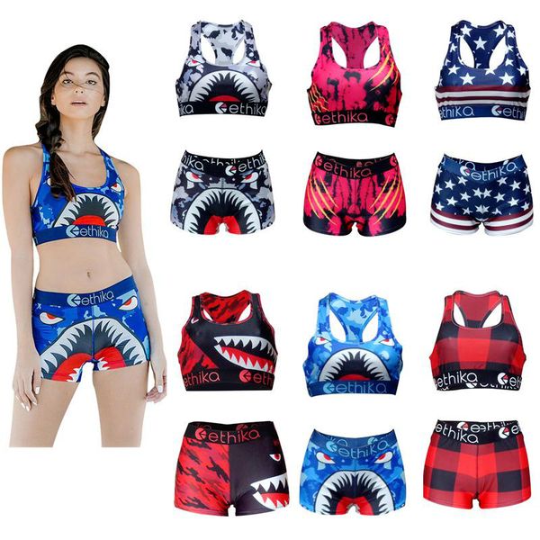 

ethika women swimwear beachwear shaped swimsuit swim shorts plaid swimming shark etws6 camouflage camo swim suits bikini set, White;black