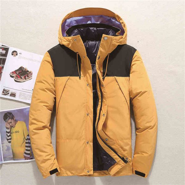 

2020 new fashion north hoodie sports down jacket face men's down jacket mid long autumn winter down jacket windproof men's clothin, Black