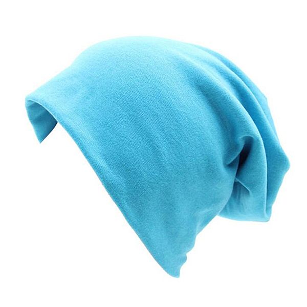 

auze comfy cotton hat lightweight hip-hop beanie slouchy stretch baggy beanie sleep cap for hairloss cancer chemo, Blue;gray