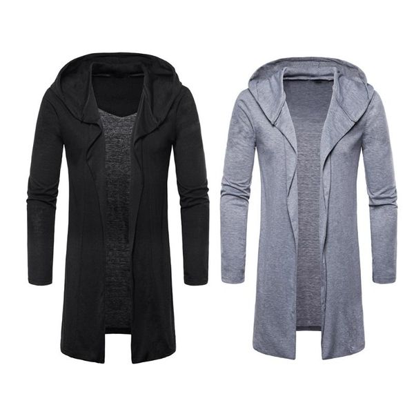 

new men's fashion overcoat masculino casual silm trench jacket autumn long hooded cloak outwear cardigan capes masculino coat, Black;brown