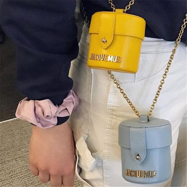 

france pu leather chain messenger bags for women, barrel-shaped 4 colors