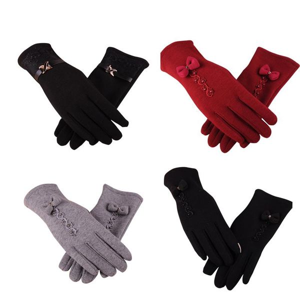 

mirco velvet gloves, autumn and winter, thickened winter driving cycling warm touch screen five fingers korean version gloves