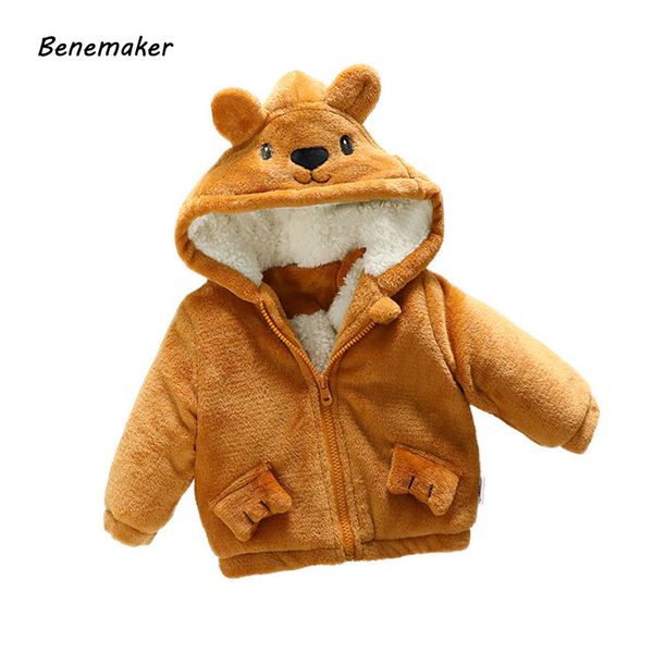 

benemaker новорожденные зимние толстые флисовые куртки для мальчика девушки медведь coat комбинезон дети детская одежда верхняя одежда с кап, Blue;gray