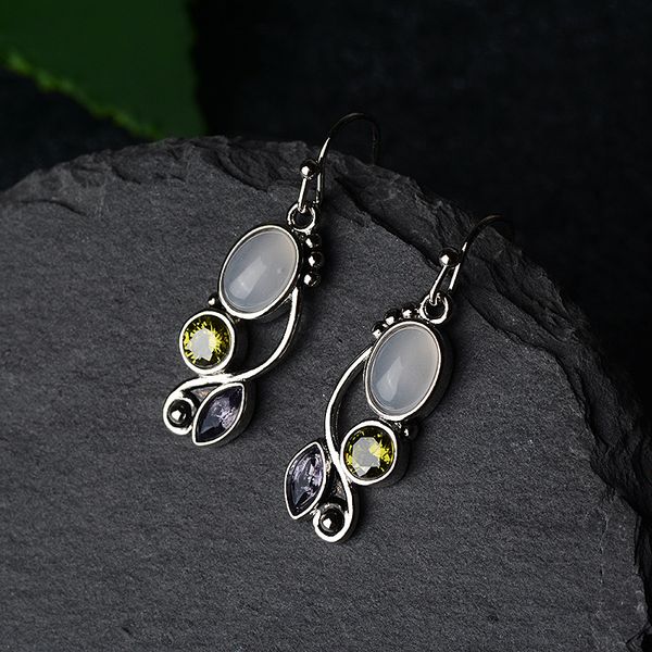 

New 925 plated natural Moonstone Earrings from Zhenrong wish