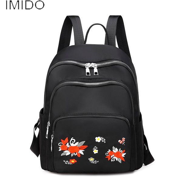 

backpack ladies 2020 new oxford cloth embroidered bag large capacity anti-theft casual travel bag 5 colour hot