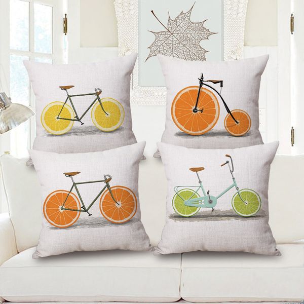 

foreign trade sellers fruits bicycle pillow cotton cushion