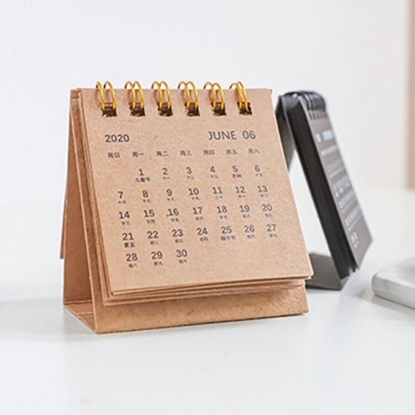 

2020calendar black white grey series table calendar creative simple desk notepad kraft paper calendar daily schedule yearly agenda organizer
