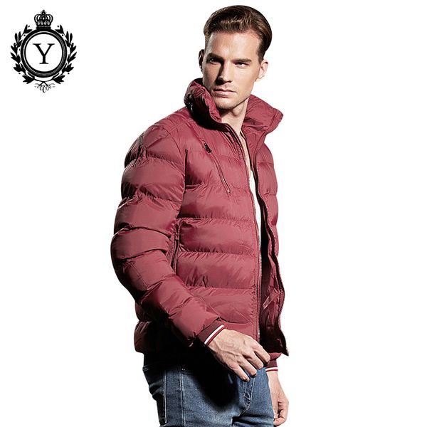 

coutudi 2018 casual men's winter jackets clothing ultralight warm male slim wholesale parkas hooded collar man outwear coats xxl, Tan;black