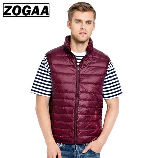 

2019 new men sleeveless jacket winter ultralight white duck down vest male slim vest men's clothes windproof warm waistcoat, Black;white