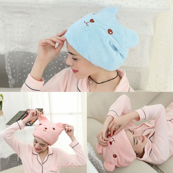 

shower caps towel 30*26cm fabric home & bathroom accessories water-absorbent time saving women microfiber cap long hair