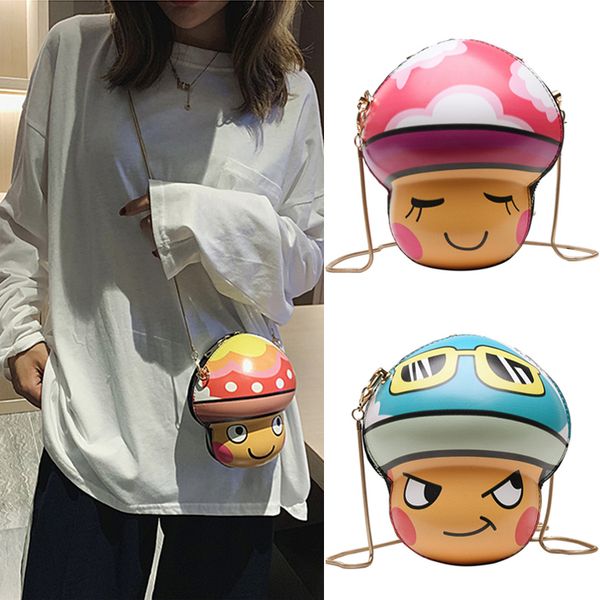 

fashion cartoon mushroom designer shoulder bag 3 styles tote crossbody purses handbag chain bag female clutch bag mjy747