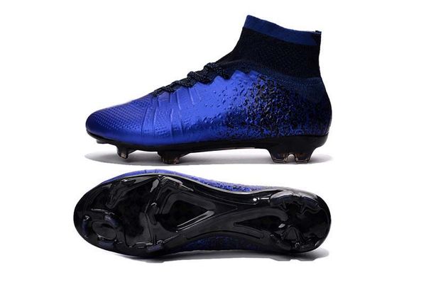 

boutique 2019 mens/woman/kids football boots superfly v tf/ic/fg soccer shoes mercurial superfly v cr7 sea blue soccer cleat