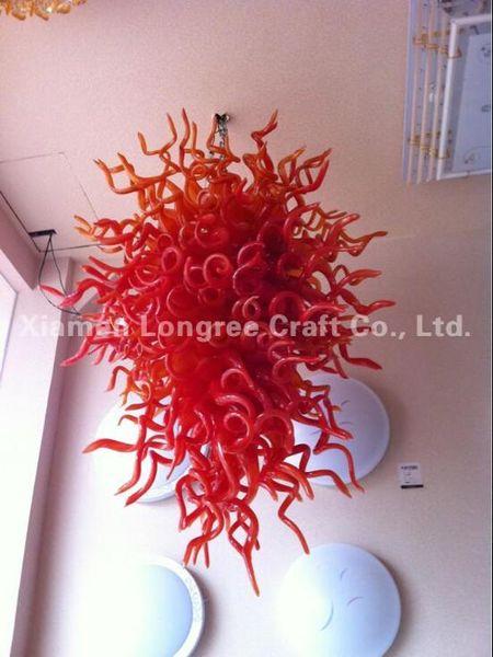 

red murano glass chihuly style chandelier light modern art decor custom made glass pendant lamps for home decor