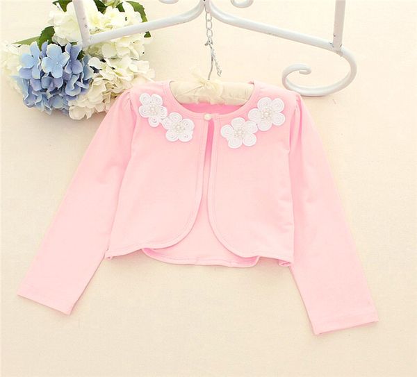 

1-10y малыша девушки с длинным рукавом цветок болеро цветок куртки cover up осень зима теплые дети детская одежда детские топы пальто, Blue;gray