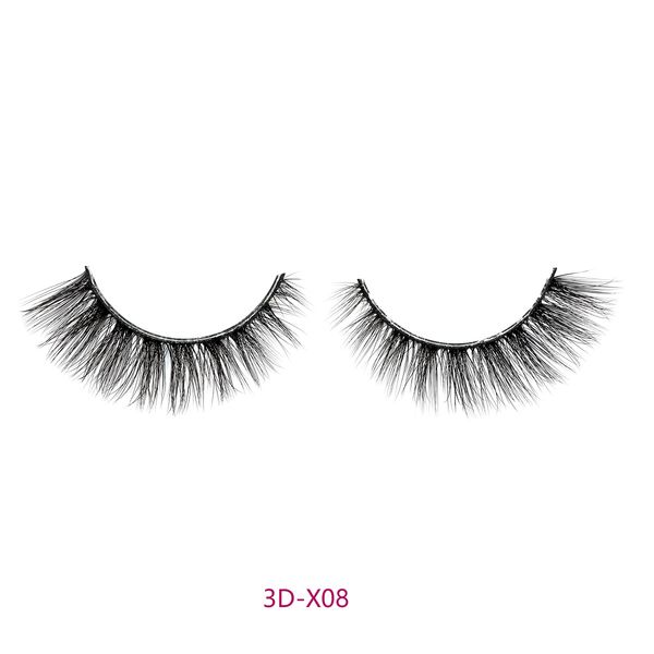 

3d false eyelashes handmade natural long soft comfortable with glue for women beauty make up 3d-x08