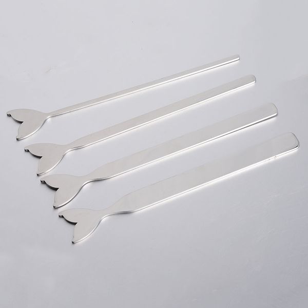 

100% stainless steel mermaid fishtail rectangle cuff blank stamping charm diy c open cuff bangle material mirror polished 10pcs, Black