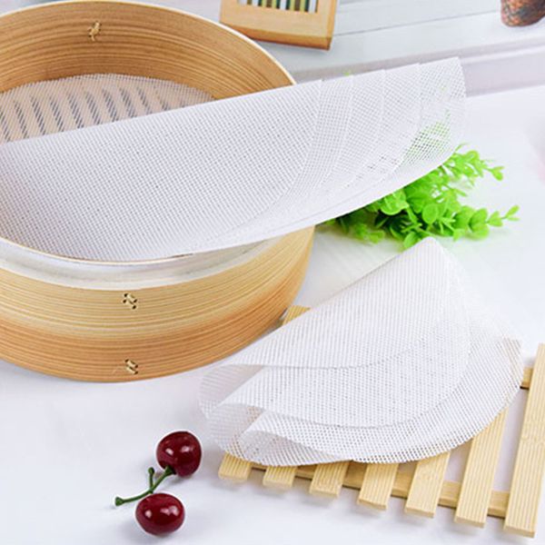 

mats & pads fashion 1pc silicone high temperature thickened steamer cloth steamed buns round non-stick pad kitchen cooking tools