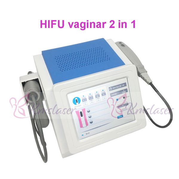 Novas chegadas! 2 em 1 máquina de aperto vaginal Hifu com 1,5 mm de 3,0 mm de 4,5 mm para face e 3.0mm 4.5mm para vagina apertando a máquina