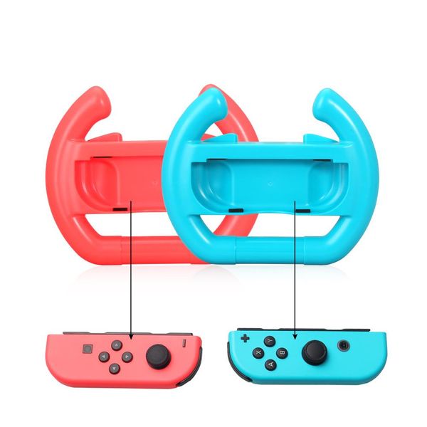 

2pcs racing wheel kingsteering wheel for nintend switch joy-con steering wheel for switch controller red+blue newstore news